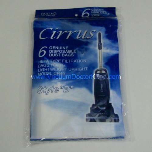Cirrus Bag Style B CR49 HEPA Type - 6 pck
